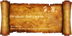 Hrubos Marianna névjegykártya
